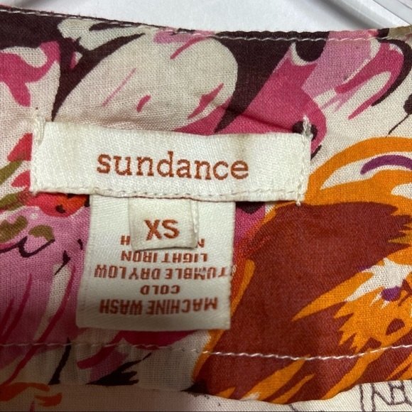 Sundance Split Neck Embroidered Floral Quarter Sleeve Length Cotton Tunic XS - Picture 5 of 9